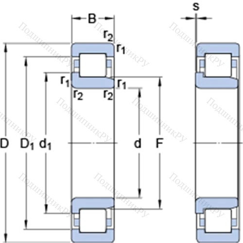 Однорядные цилиндрические роликоподшипники NJ 1068 MA