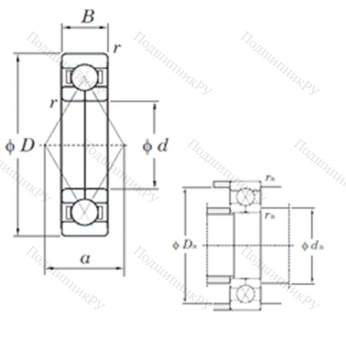 Подшипник шариковый радиально-упорный 6220BI