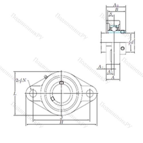 Подшипниковый узел шариковый радиальный UCFL 212-39 от производителя  KOYO