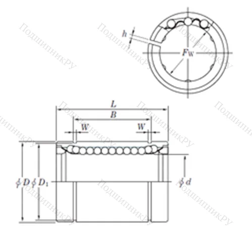 Подшипник шариковый линейный SESDM 50 AJ от производителя  KOYO