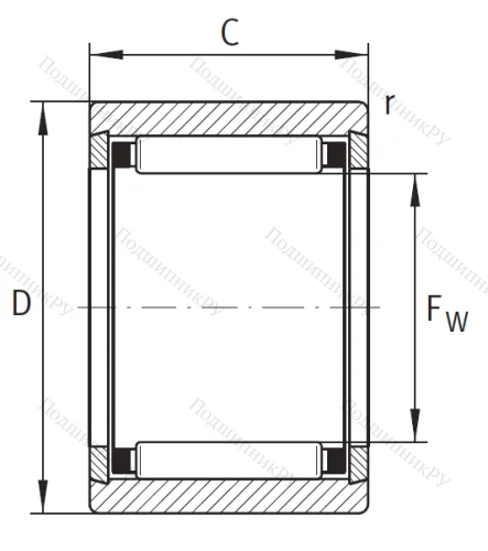 Игольчатый подшипник NK 6/10 TV XL от производителя  INA