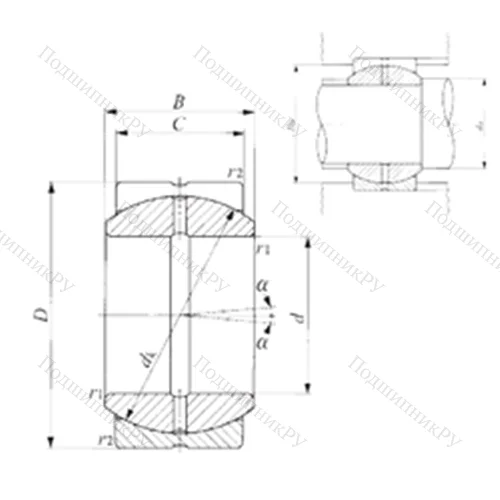 Подшипник скольжения сферический SB 22A от производителя  IKO