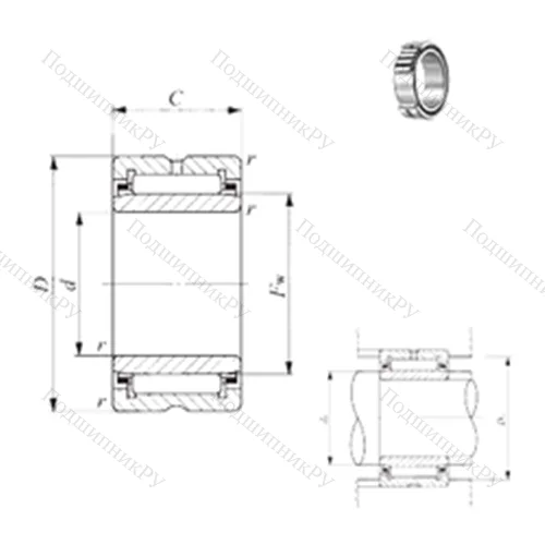 Подшипник игольчатый радиальный NA 4922 от производителя  IKO