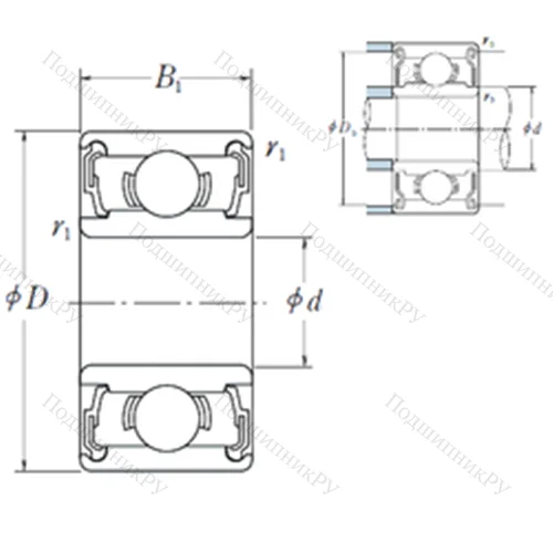 Подшипник шариковый радиальный MR 126 DD