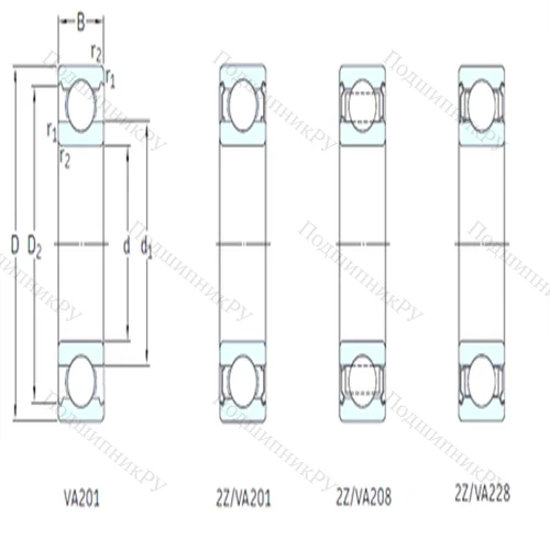 Подшипник шариковый радиальный 6300-2Z/VA 201 от производителя  SKF