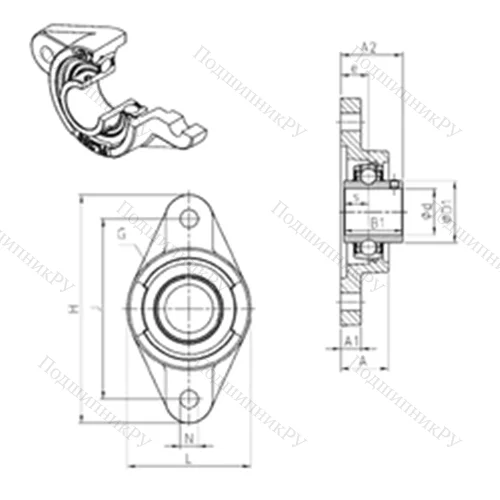 Подшипниковый узел шариковый радиальный UCFL 213 от производителя  SNR