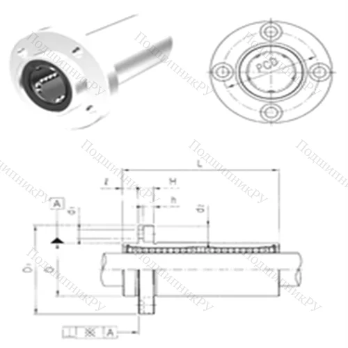 Подшипник шариковый линейный LMEFP 40LUU от производителя  Samick