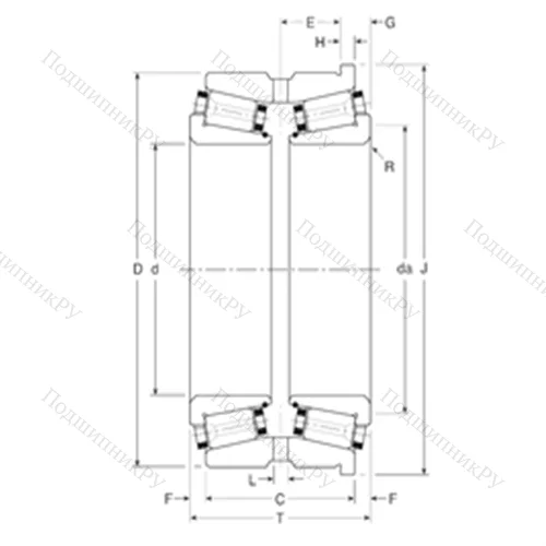 Подшипник роликовый радиально-упорный 110055/110098XH от производителя  Gamet
