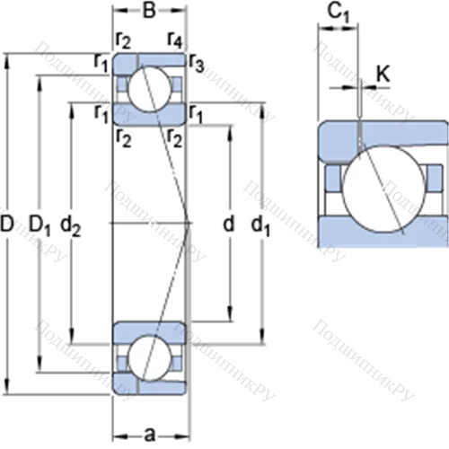 Прецизионные радиально-упорные шарикоподшипники 7028 CD/P 4AH 1 от производителя  SKF