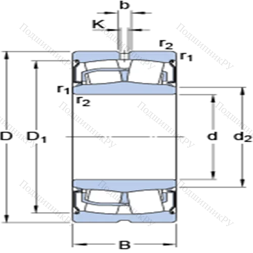 Сферические роликоподшипники с цилиндрическими и коническими отверстиями BS 2-2309-2RS/VT 143 от производителя  SKF