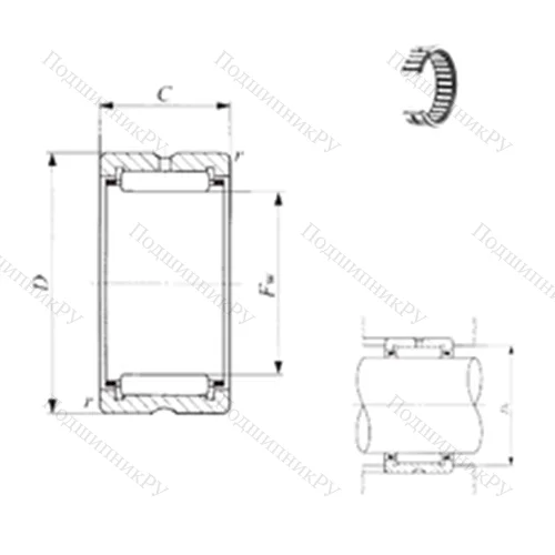 Подшипник игольчатый радиальный BR 101812 от производителя  IKO