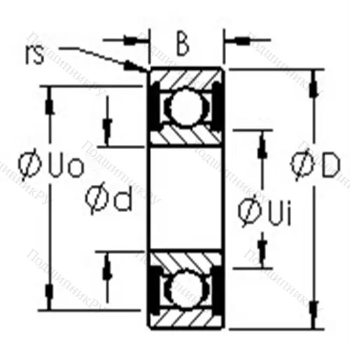 Подшипники шариковые радиальные однорядные 6207-2RS от производителя  AST