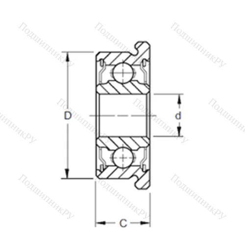 Подшипник шариковый радиальный F 688-2RS от производителя  ZEN