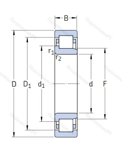 Роликовый цилиндрический подшипник NJ 2309 ECP/C 3 от производителя  SKF