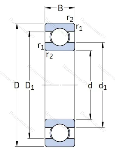 Однорядный шариковый подшипник W 61800 в Ростове-на-Дону
