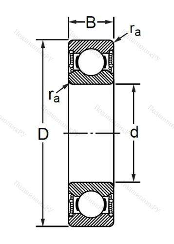 Шариковый однорядный подшипник 180501 (62201 2RS) в Ростове-на-Дону
