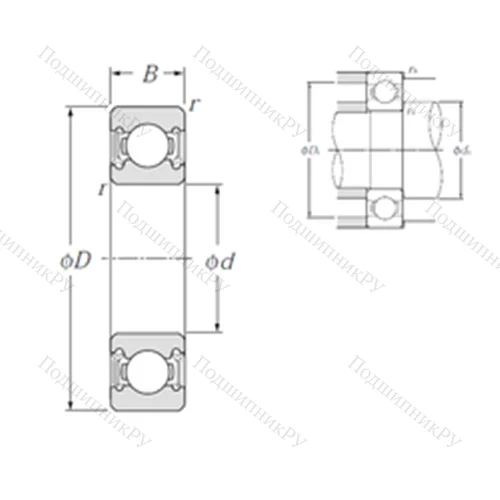Подшипник шариковый радиальный 6819LLU