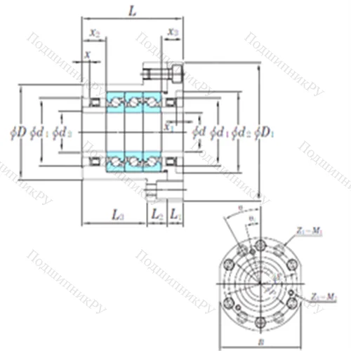 Подшипник шариковый упорно-радиальный BSU 4072BDFF - T