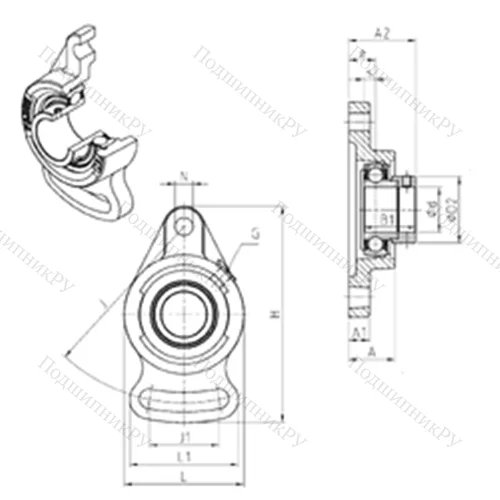 Подшипниковый узел шариковый радиальный ESFA 202 от производителя  SNR
