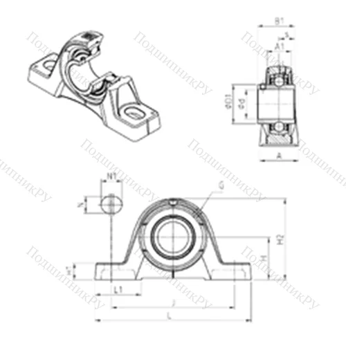 Подшипниковый узел шариковый радиальный UCPE 213 от производителя  SNR