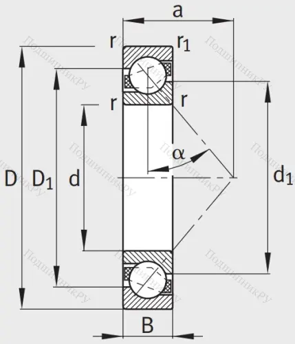 Однорядный шариковый подшипник 7307 B XL TVP от производителя  FAG