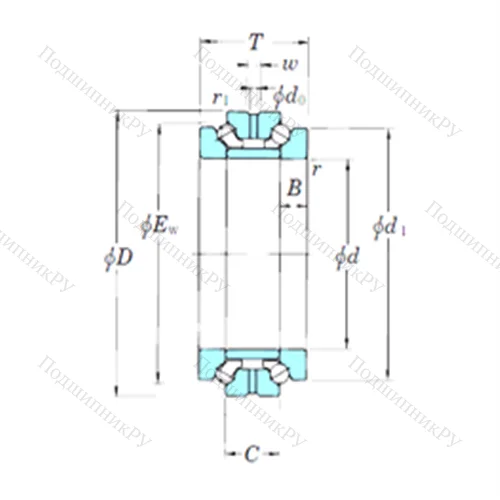 Подшипник шариковый упорно-радиальный 239732B от производителя  KOYO Подшипник шариковый упорно-радиальный 239732B от производителя  KOYO