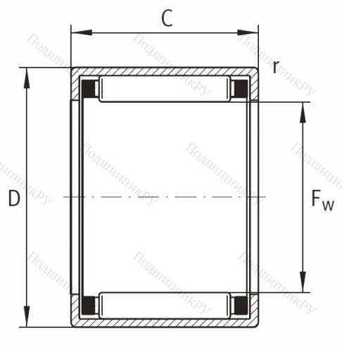 Игольчатый подшипник HK 1812 B от производителя  INA