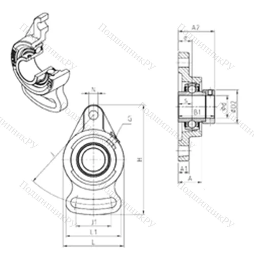 Подшипниковый узел шариковый радиальный EXFA 202 от производителя  SNR