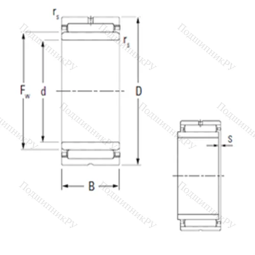 Подшипник игольчатый радиальный NKJS 30 от производителя  KOYO Подшипник игольчатый радиальный NKJS 30 от производителя  KOYO