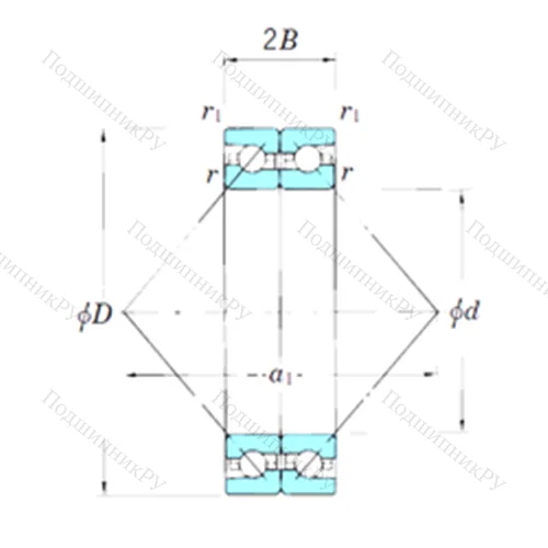 Подшипник шариковый радиально-упорный спаренный ACT 056BDB