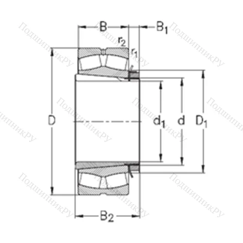 Подшипник роликовый радиальный самоцентрирующийся 22218-E-K-W 33+H 318 от производителя  NKE