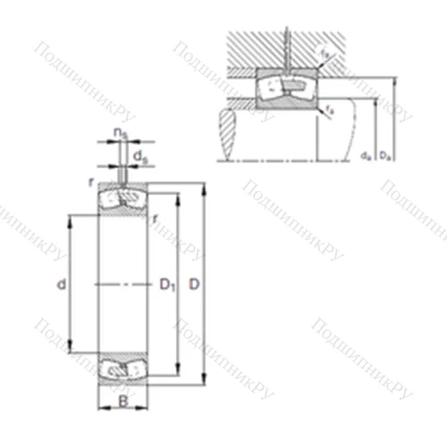 Подшипник роликовый радиальный самоцентрирующийся 23096-E 1A-MB 1 от производителя  FAG