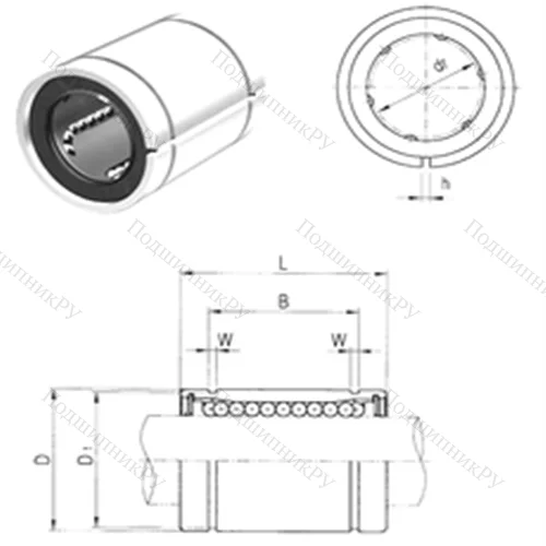 Подшипник шариковый линейный LME 20AJ от производителя  Samick