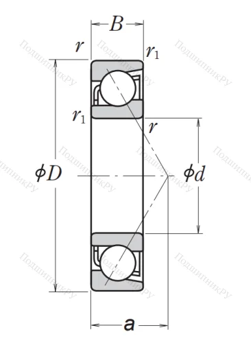 Однорядный шариковый подшипник 7313 BW (66313 ГОСТ) от производителя  NSK