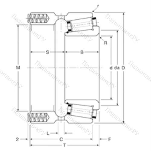Подшипник роликовый радиально-упорный 101038X/101076P от производителя  Gamet