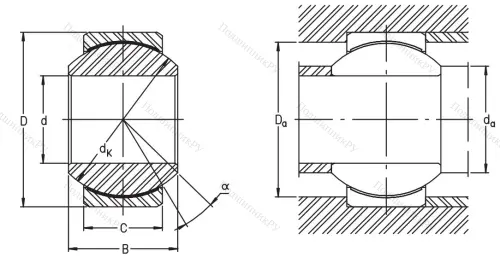 Шарнирный подшипник GE 14 PW от производителя  INA Шарнирный подшипник GE 14 PW от производителя  INA