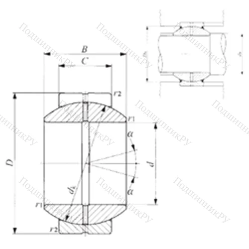 Подшипник скольжения сферический GE 110GS от производителя  IKO