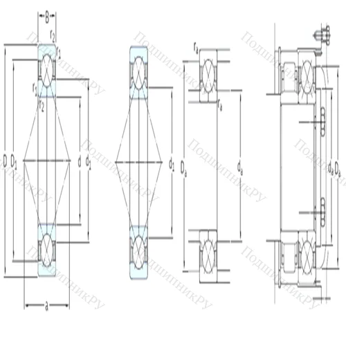Подшипник шариковый радиально-упорный с четырёхточечным контактом QJ 216N 2MA