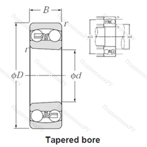 Подшипник шариковый радиальный самоцентрирующийся 1215SK