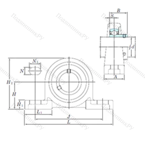 Подшипниковый узел шариковый радиальный BLP 206-19 от производителя  KOYO