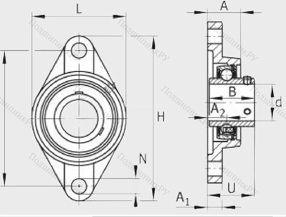 Подшипниковый узел UCFL 212 J 7 в Ростове-на-Дону