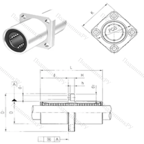 Подшипник шариковый линейный LMKM 10 от производителя  Samick