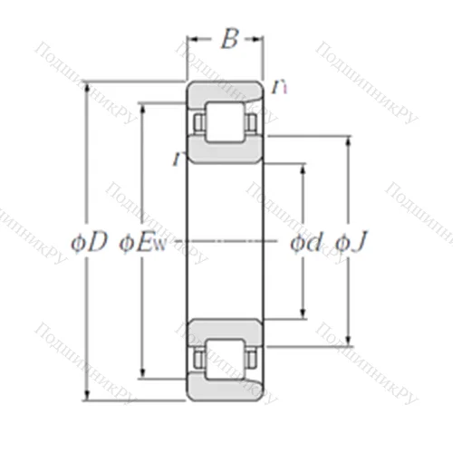 Подшипник роликовый радиальный NF 308 от производителя  NTN