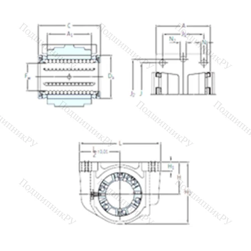 Подшипник шариковый линейный LUCD 30-2LS от производителя  SKF