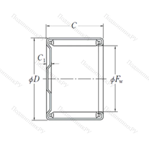 Подшипник игольчатый радиальный MF-1816 от производителя  NSK Подшипник игольчатый радиальный MF-1816 от производителя  NSK