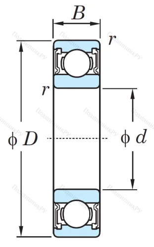 Однорядный шариковый подшипник 6020 2RS от производителя  KOYO Однорядный шариковый подшипник 6020 2RS от производителя  KOYO