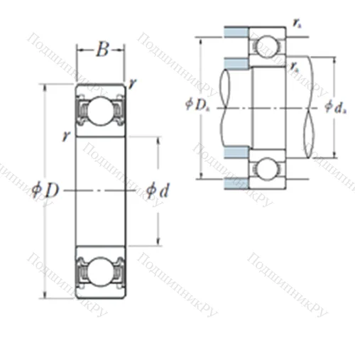 Подшипник шариковый радиальный 6005VV