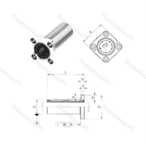 Подшипник шариковый линейный LMK 10LUU от производителя  Samick