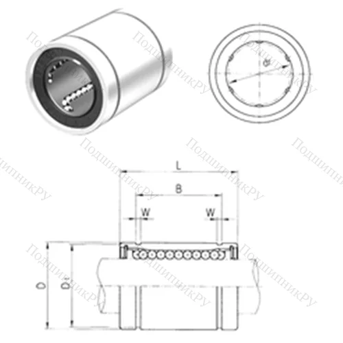 Подшипник шариковый линейный LM 13UU от производителя  Samick