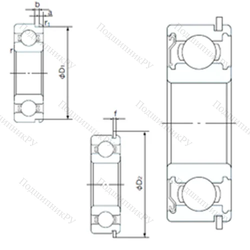 Подшипник шариковый радиальный 6006ZENR